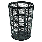 Global Industrial Steel Mesh Corrosion Resistant Trash Can, 48 gal, Black (GBE237634BK)