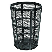 Global Industrial Steel Mesh Corrosion Resistant Trash Can, 48 gal, Black (GBE237634BK)