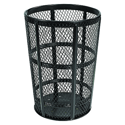 Global Industrial Steel Mesh Corrosion Resistant Trash Can, 48 gal, Black (GBE237634BK)
