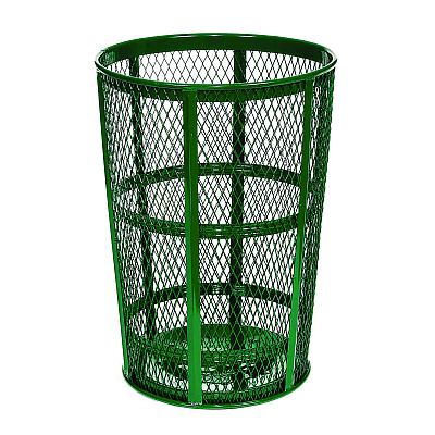 Global Industrial Steel Mesh Corrosion Resistant Trash Can, 48 gal, Green (GBE237634GN)
