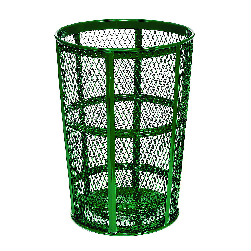 Global Industrial Steel Mesh Corrosion Resistant Trash Can, 48 gal, Green (GBE237634GN)