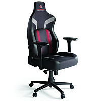 Eureka Python II Ergonomic Chair, Supports up to 300 lb, 18.88" to 22.83" Seat Height, Black Fabric Seat, Black/Red Fabric Back (EKAGC08R)
