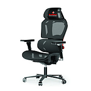 Eureka Typhon Hybrid Chair, Supports Up to 220 lb, 18.5" to 22.05" Seat Height, Black Mesh Seat, Black/Red Mesh Back, Black Base (EKAGC05R)
