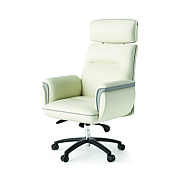 Eureka Royal Executive Office Chair, Support up to 300 lb, 19.46"-22.26" Seat Height, White PU Leather Seat, White Faux Leather Back (EKAOC003OW)