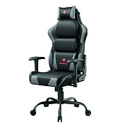 Eureka Hector Ergonomic Chair, Supports Up to 300 lb, 20.25" - 24.25" Seat Height, Black PU Leather Seat, Black/Gray PU Leather Back (EKAGC07GY)