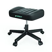 Eureka Footstool with Wheels, 19.25 x 17.38 x 14.63 to 17.75, Black (EKAAR21B)