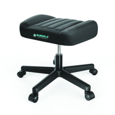 Eureka Footstool with Wheels, 19.25 x 17.38 x 14.63 to 17.75, Black (EKAAR21B)