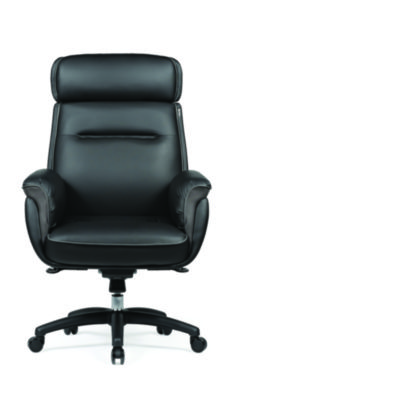 Eureka Royal Executive Office Chair, Support up to 300 lb, 19.46"-22.26" Seat Height, Black PU Leather Seat, Black Faux Leather Back (EKAOC003B)