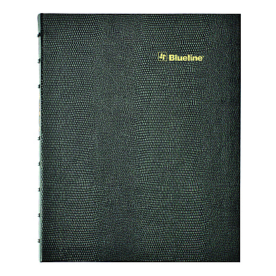Blueline Plan and Link Monthly Planner, 9.25 x 7.25, Black Lizard-Like Faux Leather Cover, 16-Months: Sept 2024 to Dec 2025 (C1200C81)