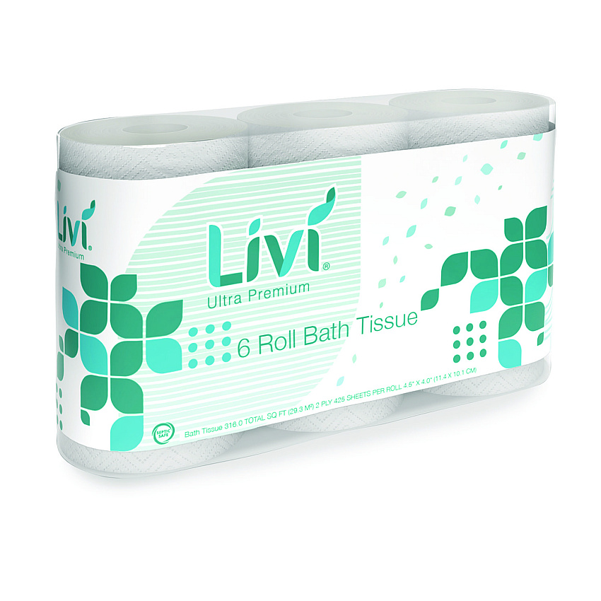 Livi Ultra Premium Bath Tissue, 2-Ply, White, 425 Sheets, 36 Rolls/Carton (SOL292101)