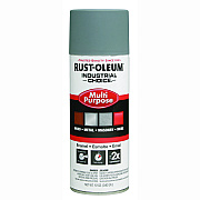 Rust-Oleum Industrial Choice 1600 System Multi-Purpose Enamel Spray Paint, Flat Gray, 12 oz Aerosol Can, 6/Carton (RST1680830V)