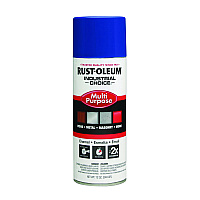 Rust-Oleum Industrial Choice 1600 System Multi-Purpose Enamel Spray Paint, Flat Safety Blue, 12 oz Aerosol Can, 6/Carton (RST1624830)