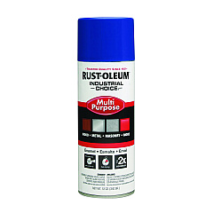 Rust-Oleum Industrial Choice 1600 System Multi-Purpose Enamel Spray Paint, Flat Safety Blue, 12 oz Aerosol Can, 6/Carton (RST1624830)