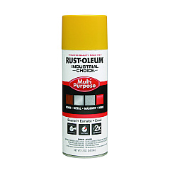 Rust-Oleum Industrial Choice 1600 System Multi-Purpose Enamel Spray Paint, Flat Safety Yellow, 12 oz Aerosol Can, 6/Carton (RST1644830)