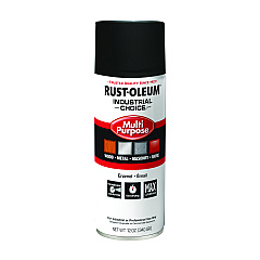 Rust-Oleum Industrial Choice 1600 System Multi-Purpose Enamel Spray Paint, Ultra-Flat Black, 12 oz Aerosol Can, 6/Carton (RST1676830V)