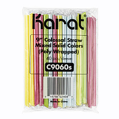 Karat Boba Straws, 9", Assorted, 1,600/Carton (KRTC9060SMIXED)