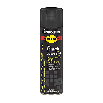Rust-Oleum Hard Hat High Performance V2100 System Rust Preventive Enamel Spray Paint, Flat Black, 15 oz Aerosol Can, 6/Carton (RSTV2178838)