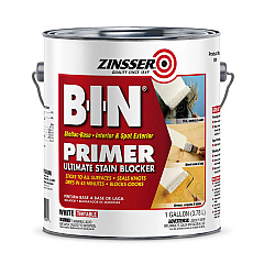 Zinsser BIN Shellac-Base Interior and Spot Exterior Primer, Interior, Flat White, 1 gal Bucket/Pail, 4/Carton (RST901)