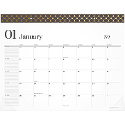 Cambridge WorkStyle Monthly Desk Pad Calendar, 21.75 x 17, White Sheets, Brown/Gold Headband, Clear Corners, 12-Month (Jan-Dec): 2025 (160670404)