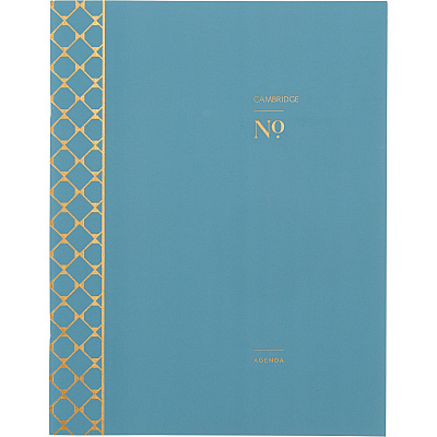 Cambridge Workstyle Monthly Stitched Planner, Geometric Artwork, 11 x 8.5, Seaside Blue/Gold Cover, 12-Month (Jan to Dec): 2025 (160609112)
