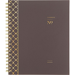 Cambridge Workstyle Monthly Poly Planner, Geometric Artwork, 11 x 8.5, Java Brown/Gold Cover, 12-Month (Jan to Dec): 2025 (160690004)