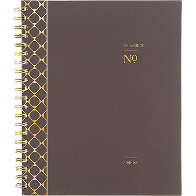 Cambridge Workstyle Monthly Poly Planner, Geometric Artwork, 11 x 8.5, Java Brown/Gold Cover, 12-Month (Jan to Dec): 2025 (160690004)