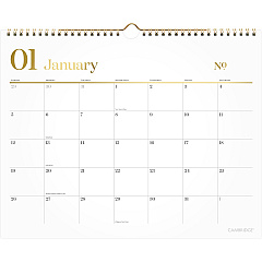 Cambridge WorkStyle Monthly Wall Calendar, 15 x 12, White/Gold Sheets, 12-Month (Jan to Dec): 2026 (1606707)