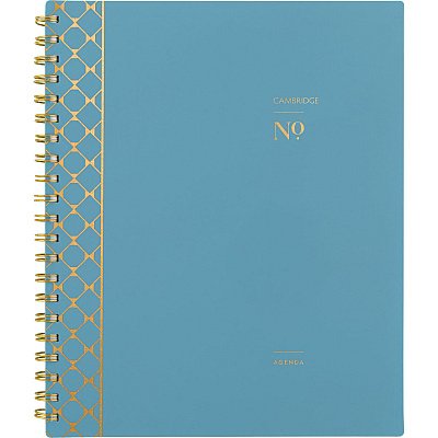 Cambridge Workstyle Weekly/Monthly Planner, Geometric Artwork, 11 x 9.38, Blue/Gold Cover, 12-Month (Jan to Dec): 2026 (160690512)