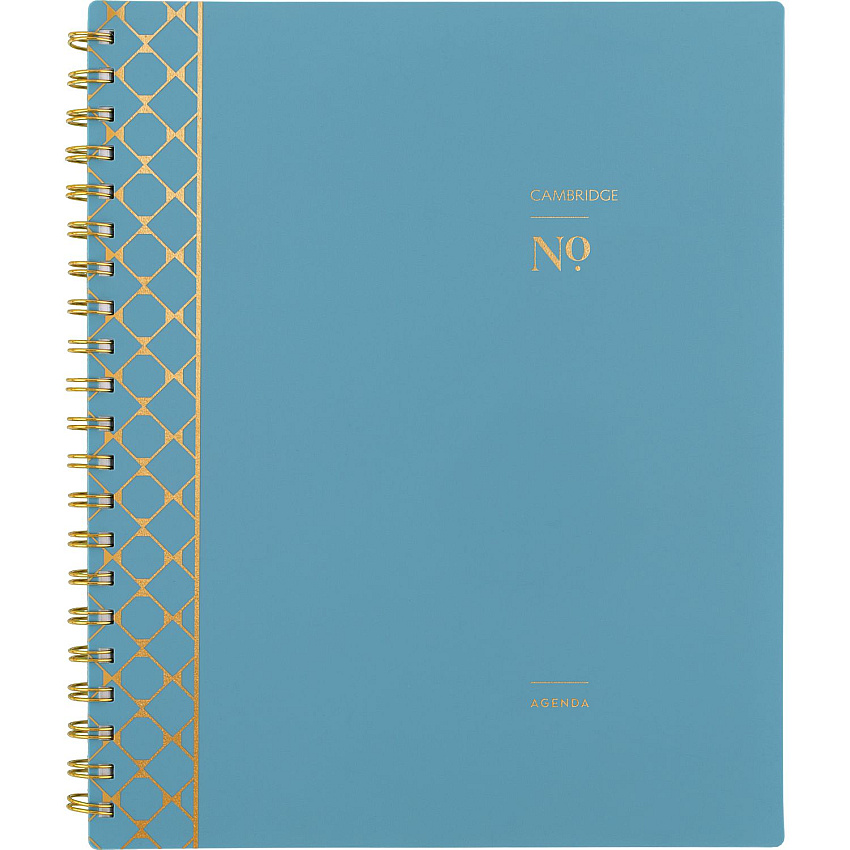 Cambridge Workstyle Weekly/Monthly Planner, Geometric Artwork, 11 x 9.38, Blue/Gold Cover, 12-Month (Jan to Dec): 2026 (160690512)