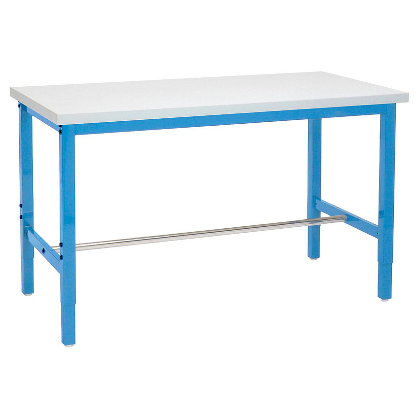 Global Industrial Adjustable Height Heavy Duty Workbenches, 5,000 lbs, 48 x 36 x 31.63 to 43.63, White/Blue (GBE606975BL)