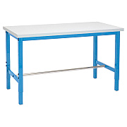 Global Industrial Adjustable Height Heavy Duty Workbenches, 5,000 lbs, 72 x 30 x 31.63 to 43.63, White/Blue (GBE606978BL)