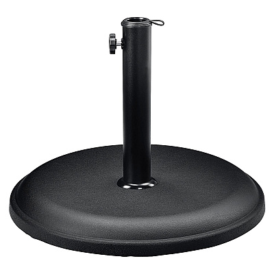 Global Industrial Umbrella Base, Round, Concrete, 33 lb Capacity, 18 x 18 x 13.5, Black (GBE695474)