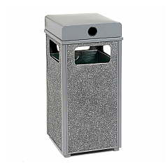 Global Industrial Stone Panel All Weather Trash Receptacle Urn, 24 gal, Steel, Gray (GBE238241GY)