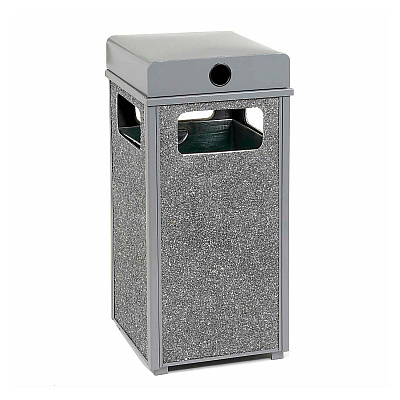 Global Industrial Stone Panel All Weather Trash Receptacle Urn, 24 gal, Steel, Gray (GBE238241GY)