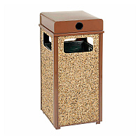 Global Industrial Stone Panel All Weather Trash Receptacle Urn, 24 gal, Steel, Brown (GBE238241BN)
