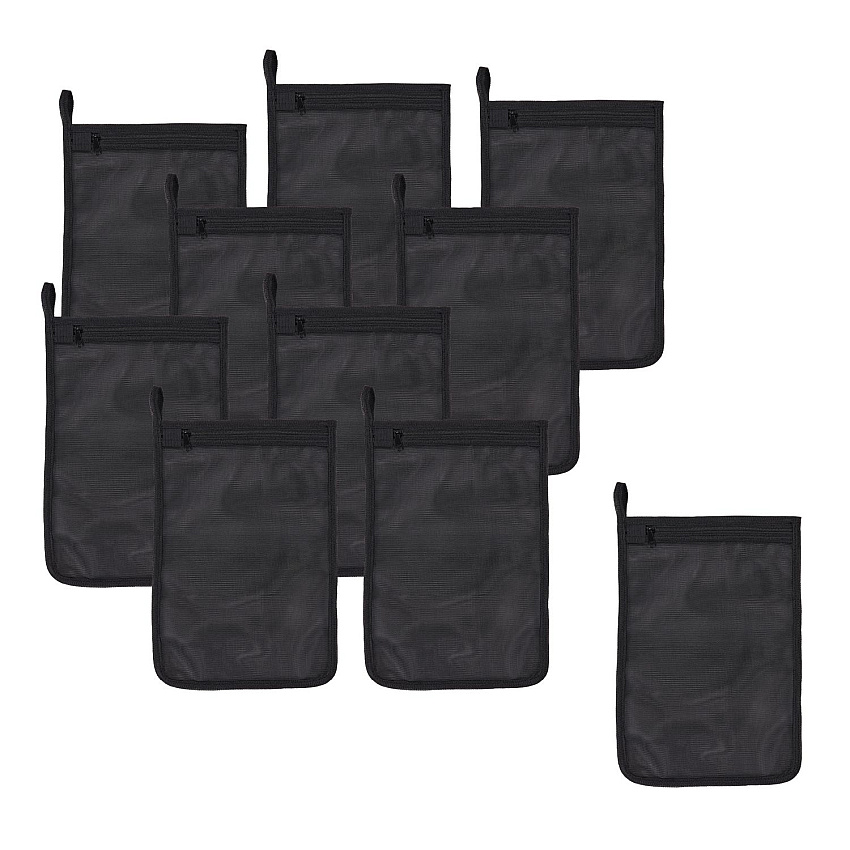ergodyne Arsenal 5718 Zippered Mesh Wash Bag, 8 x 10, Polyester, Black, 10/Pack (EGO13721)