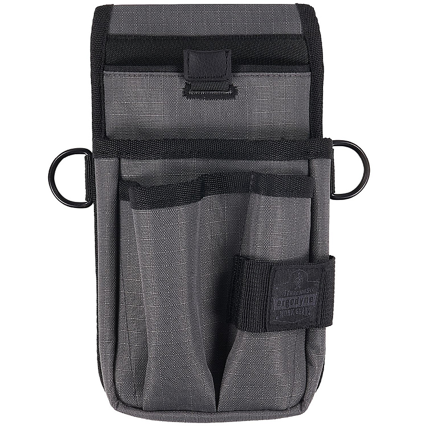 ergodyne Arsenal 5569 Belt Clip Tool Pouch with Device Holster, 4 Compartments, 5 x 2 x 8.5, Polyester, Gray (EGO13669)