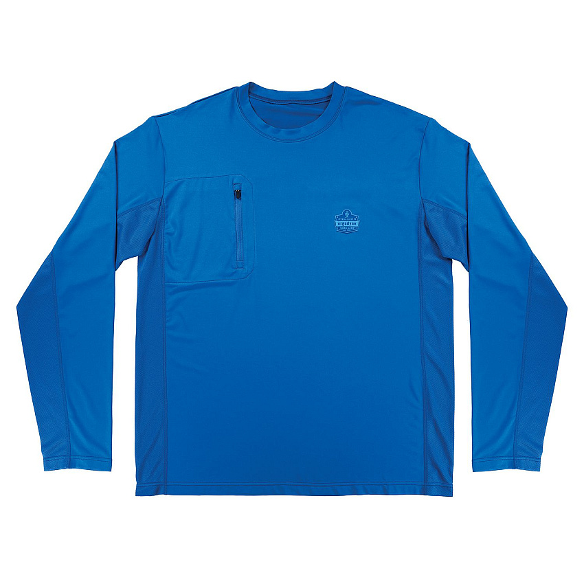 ergodyne Chill-Its 6689 Cooling Long Sleeve Sun Shirt with UV Protection, X-Large, Blue (EGO12155)