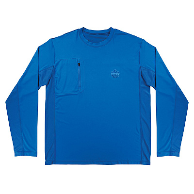ergodyne Chill-Its 6689 Cooling Long Sleeve Sun Shirt with UV Protection, 2X-Large, Blue (EGO12156)