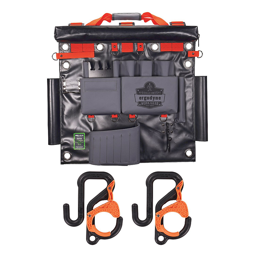 ergodyne Arsenal 5711 Bucket Truck Tool Board, Locking Aerial Bucket Hooks Kit, 8 Compartments, 24 x 22, Gray (EGO13701)