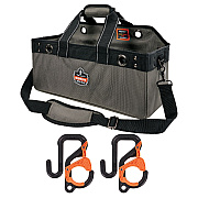 ergodyne Arsenal 5846 Bucket Truck Tool Bag, Locking Aerial Bucket Hooks, 11 Compartments/5 Grommets, 18x7.5x7.5, Gray (EGO13747)