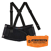 ergodyne Proflex 1675 Back Support Brace with Cooling/Warming Pack, 3X-Large, 46" to 52" Waist, Black (EGO11125)