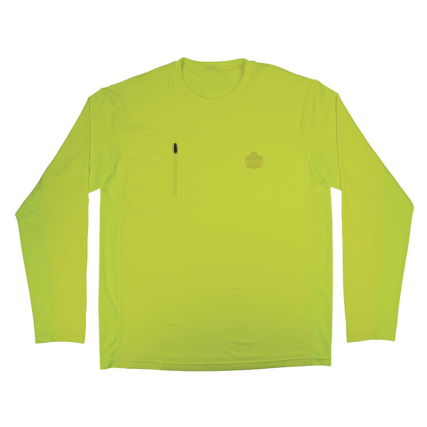 ergodyne Chill-Its 6689 Cooling Long Sleeve Sun Shirt with UV Protection, X-Large, Lime (EGO12145)