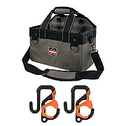 ergodyne Arsenal 5846 Bucket Truck Tool Bag, Locking Aerial Bucket Hooks, 8 Compartments/2 Grommet, 13 x 7.5 x 7.5, Gray (EGO13746)