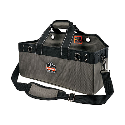 ergodyne Arsenal 5844 Bucket Truck Tool Bag with Tool Tethering Attachment Points, 18 x 7.5 x 7.5, Polyester, Gray (EGO13744)