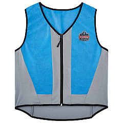 ergodyne Chill-Its 6667 Wet Evaporative PVA Cooling Vest with Zipper, PVA, 5X-Large, Blue (EGO12707)