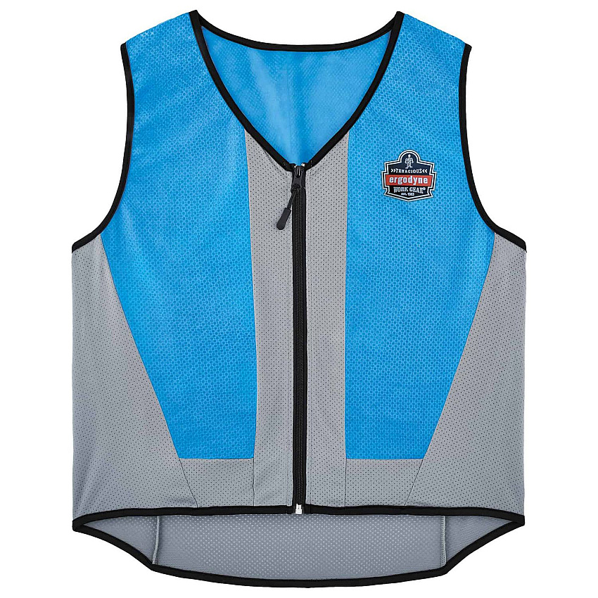 ergodyne Chill-Its 6667 Wet Evaporative PVA Cooling Vest with Zipper, PVA, 5X-Large, Blue (EGO12707)