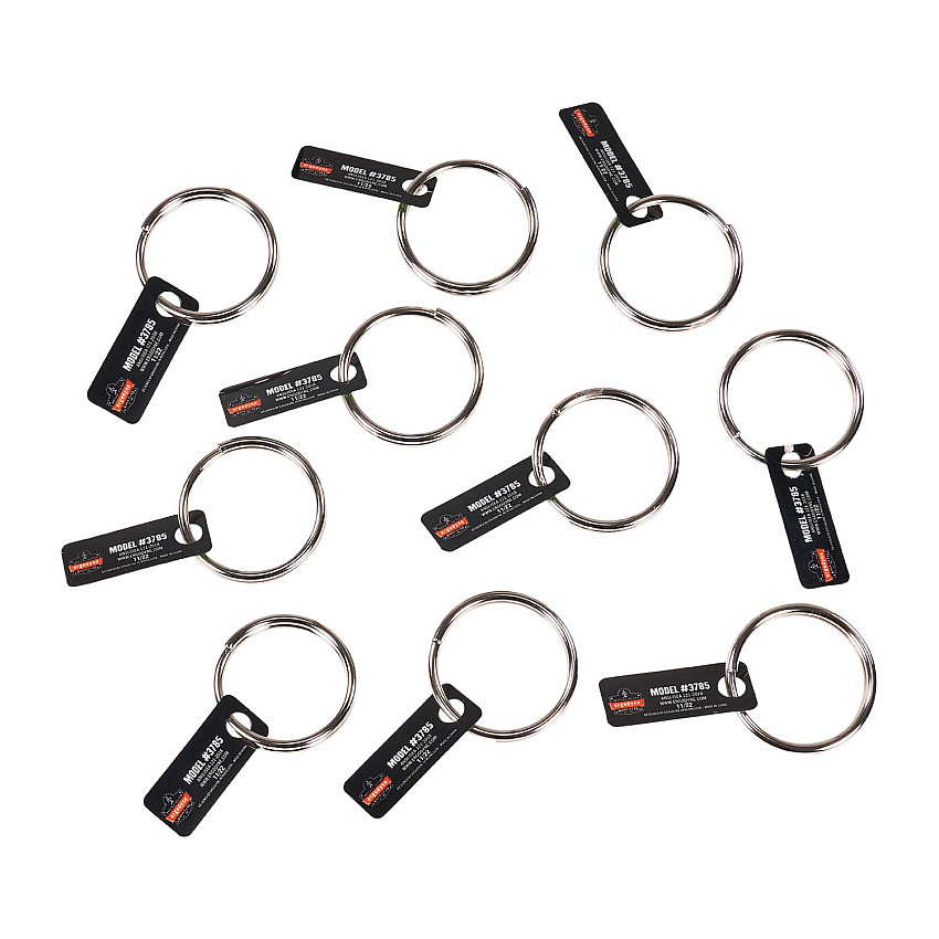 ergodyne Squids 3785 Split Ring Tool Attachment, 2 lb Max Working Capacity, 1.5" dia, Silver, 10/Pack (EGO19786)