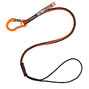ergodyne Squids 3104F(x) Tool Lanyard with Carabiner/Choke Loop, 10 lb Max Working Capacity, 38" to 48" Long, Gray/Orange (EGO19804)