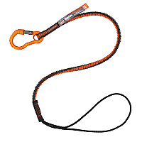 ergodyne Squids 3104F(x) Tool Lanyard with Carabiner/Choke Loop, 10 lb Max Working Capacity, 38" to 48" Long, Gray/Orange (EGO19804)